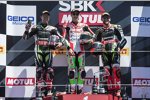 Jonathan Rea, Chaz Davies und Tom Sykes 