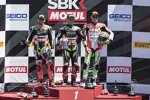 Tom Sykes, Jonathan Rea und Chaz Davies 