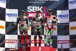 Tom Sykes Jonathan Rea und Chaz Davies 