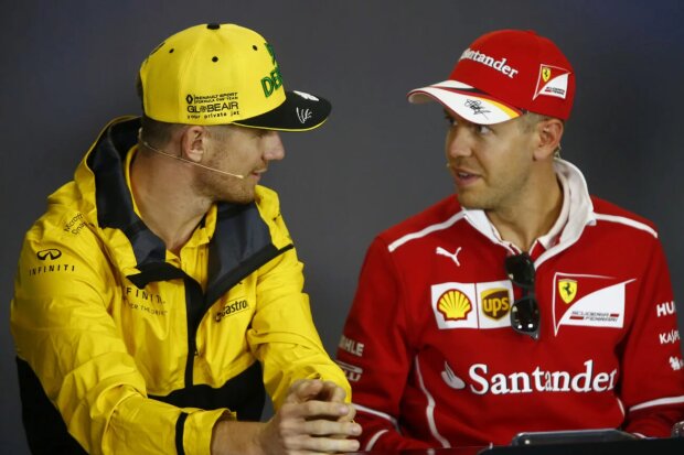 Nico Hülkenberg Sebastian Vettel Ferrari Scuderia Ferrari F1 ~Nico Hülkenberg (Renault) und Sebastian Vettel (Ferrari) ~ 