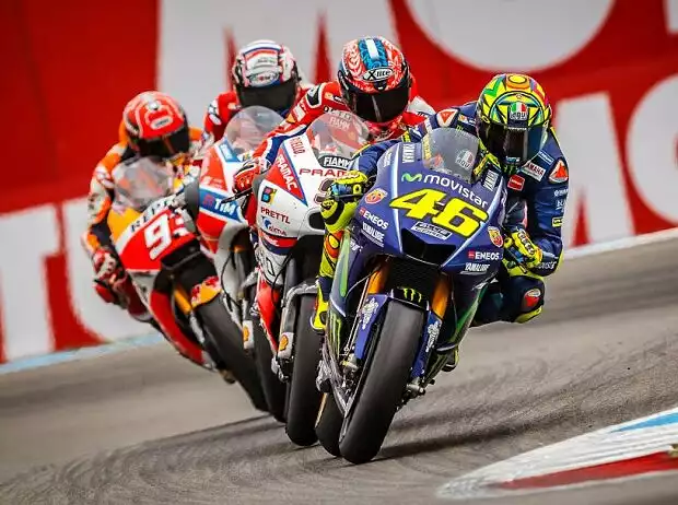 Valentino Rossi, Danilo Petrucci, Andrea Dovizioso, Marc Marquez Titel-Bild zur News: Valentino Rossi, Danilo Petrucci, Andrea Dovizioso, Marc Marquez