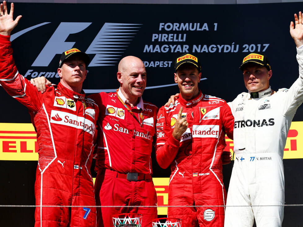 Jock Clear, Sebastian Vettel, Valtteri Bottas, Kimi Räikkönen