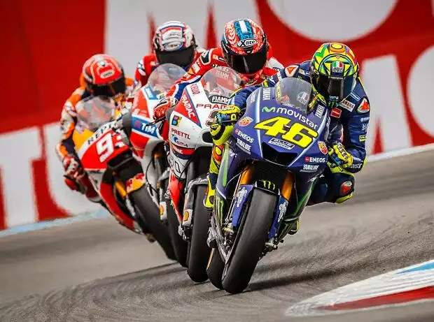 Valentino Rossi, Danilo Petrucci, Andrea Dovizioso, Marc Marquez Titel-Bild zur News: Valentino Rossi, Danilo Petrucci, Andrea Dovizioso, Marc Marquez