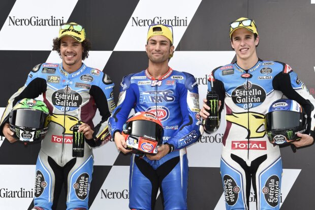 Franco Morbidelli Mattia Pasini Alex Marquez Marc VDS Marc VDS MotoGPItaltrans Italtrans Racing Team Moto2 ~Franco Morbidelli, Mattia Pasini und Alex Marquez ~ 