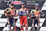 Marc Marquez (Honda), Andrea Dovizioso (Ducati) und Daniel Pedrosa (Honda) 