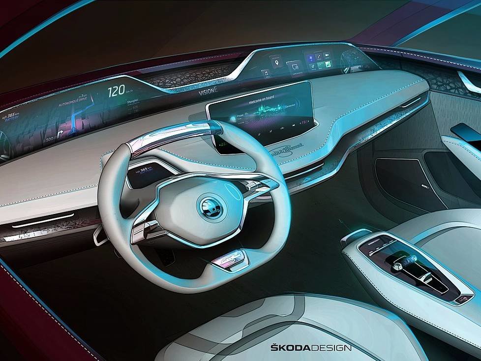 Interieur der Skoda-Konzeptstudie Vision E