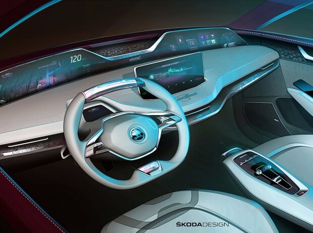 Interieur der Skoda-Konzeptstudie Vision E Interieur der Skoda-Konzeptstudie Vision E