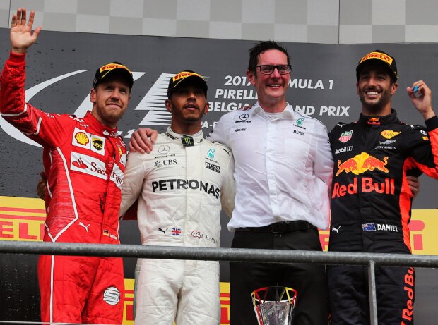 Titel-Bild zur News: Sebastian Vettel, Lewis Hamilton, Daniel Ricciardo
