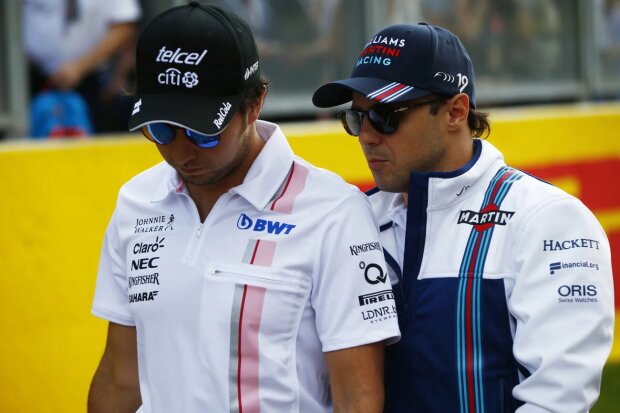 Sergio Perez Felipe Massa Force India Sahara Force India F1 Team F1Williams Williams Martini Racing F1 ~Sergio Perez (Force India) und Felipe Massa (Williams) ~ 