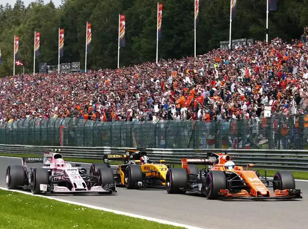Titel-Bild zur News: Fernando Alonso, Nico Hülkenberg, Esteban Ocon