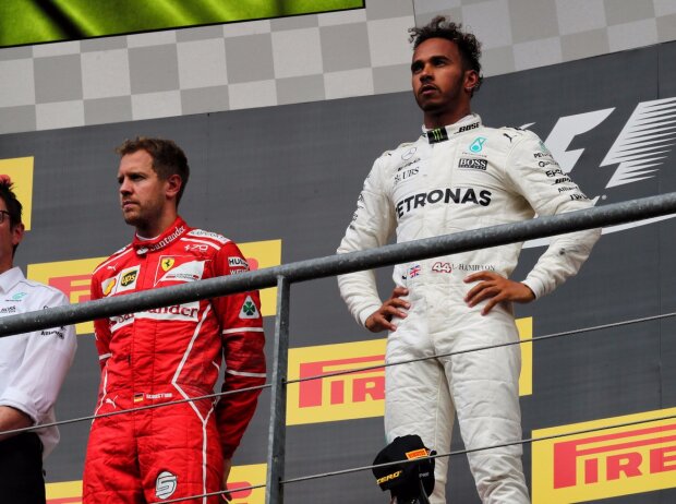 Titel-Bild zur News: Sebastian Vettel, Lewis Hamilton, Daniel Ricciardo