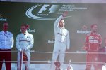 Lewis Hamilton (Mercedes), Valtteri Bottas (Mercedes) und Sebastian Vettel (Ferrari) 