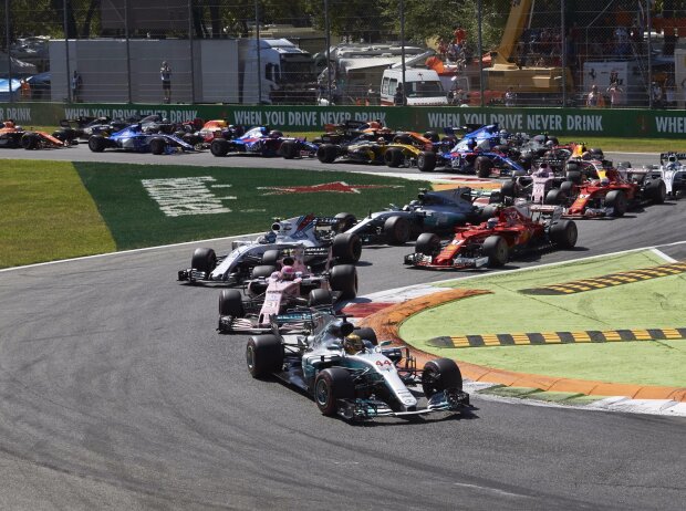 Lewis Hamilton, Esteban Ocon, Lance Stroll, Kimi Räikkönen