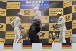 Paul di Resta (HWA-Mercedes 2), Robert Wickens (HWA-Mercedes) und Marco Wittmann (RMG-BMW) 