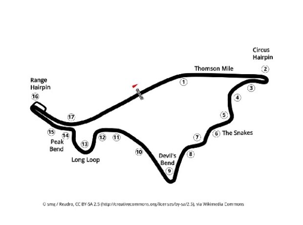 Thomson Road Grand Prix circuit, Grafik, Strecke, Singapur