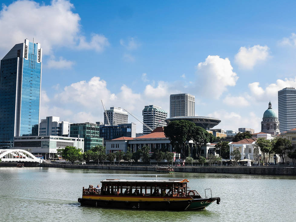 Singapur Hafen Wolkenkratzer