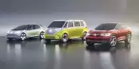 Volkswagen I.D., I.D. Buzz und I.D. Crozz (von links)
