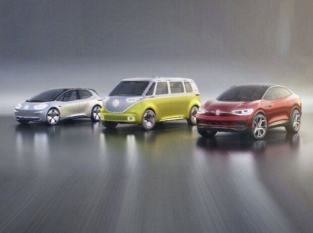 Titel-Bild zur News: Volkswagen I.D., I.D. Buzz und I.D. Crozz (von links)