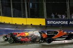 Max Verstappen (Red Bull), Fernando Alonso (McLaren) und Kimi Räikkönen (Ferrari) 