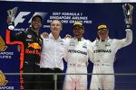 Lewis Hamilton (Mercedes), Daniel Ricciardo (Red Bull) und Valtteri Bottas (Mercedes) 