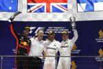 Lewis Hamilton (Mercedes), Daniel Ricciardo (Red Bull) und Valtteri Bottas (Mercedes) 