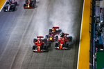 Sebastian Vettel (Ferrari), Max Verstappen (Red Bull) und Kimi Räikkönen (Ferrari) 