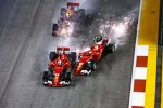 Sebastian Vettel (Ferrari), Max Verstappen (Red Bull) und Kimi Räikkönen (Ferrari) 