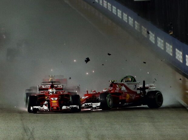 Titel-Bild zur News: Sebastian Vettel, Max Verstappen, Kimi Räikkönen