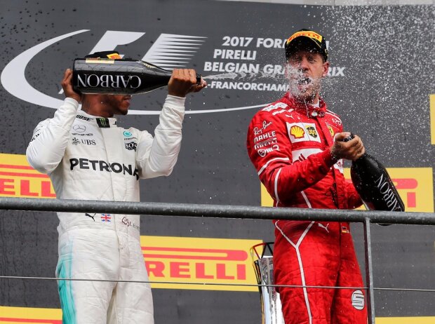 Titel-Bild zur News: Lewis Hamilton, Sebastian Vettel, Daniel Ricciardo