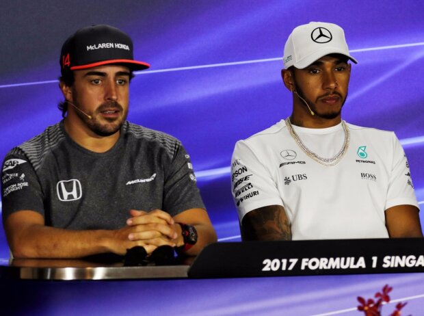 Titel-Bild zur News: Fernando Alonso, Lewis Hamilton, Jolyon Palmer