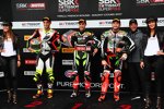 Jonathan Rea, Leandro Mercado und Tom Sykes 