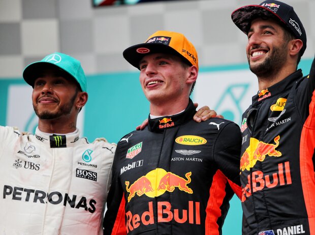 Titel-Bild zur News: Lewis Hamilton, Max Verstappen, Daniel Ricciardo