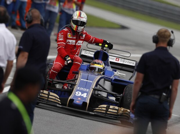 Sebastian Vettel, Pascal Wehrlein, Lance Stroll Sebastian Vettel, Pascal Wehrlein, Lance Stroll