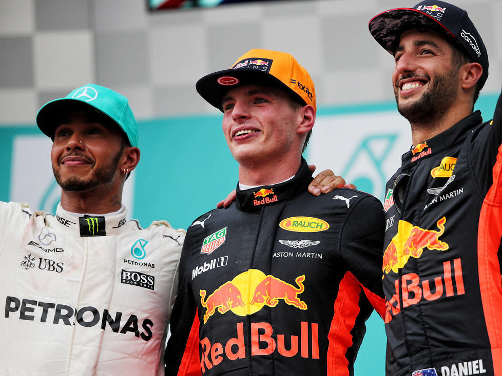 Lewis Hamilton, Max Verstappen, Daniel Ricciardo