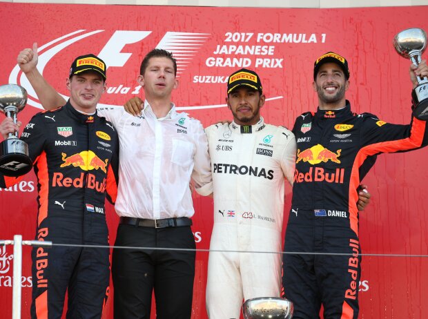 Titel-Bild zur News: Lewis Hamilton, Max Verstappen, Daniel Ricciardo