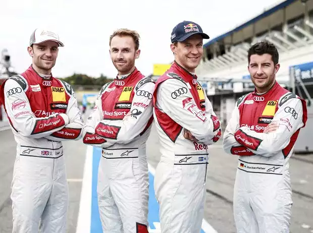 Jamie Green, Rene Rast, Mattias Ekström und Mike Rockenfeller Titel-Bild zur News: Jamie Green, Rene Rast, Mattias Ekström und Mike Rockenfeller