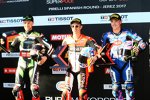 Jonathan Rea, Marco Melandri und Alex Lowes 