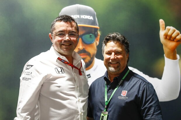 Eric Boullier Michael Andretti McLaren McLaren Honda F1 ~Eric Boullier und Michael Andretti ~ Eric Boullier Michael Andretti McLaren McLaren Honda F1 ~Eric Boullier und Michael Andretti ~