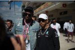 Lewis Hamilton (Mercedes) mit Usain Bolt