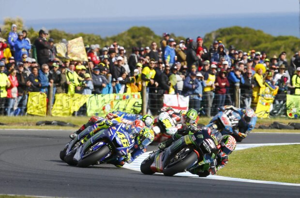 Johann Zarco Tech 3 Tech-3-Yamaha MotoGP ~Johann Zarco vor Valentino Rossi ~ Johann Zarco Tech 3 Tech-3-Yamaha MotoGP ~Johann Zarco vor Valentino Rossi ~