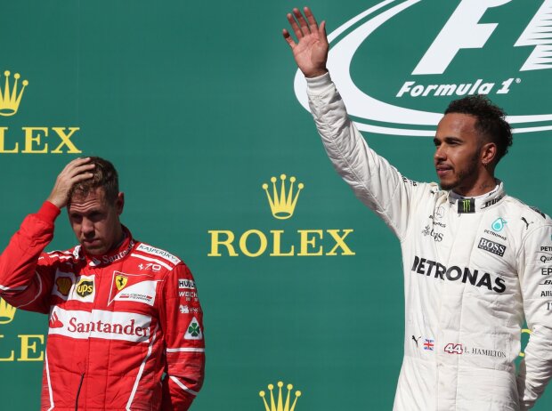 Titel-Bild zur News: Sebastian Vettel, Lewis Hamilton