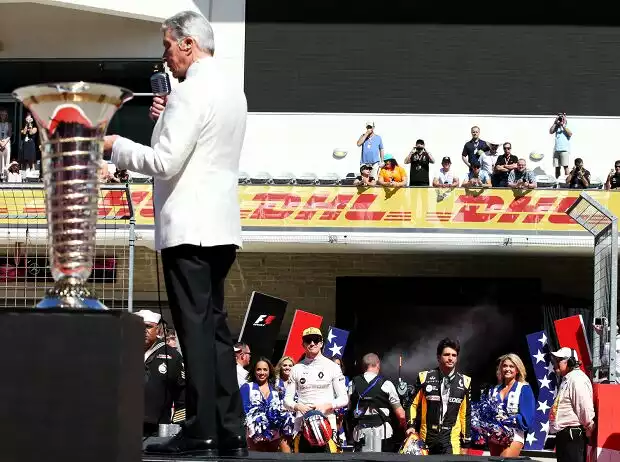 Titel-Bild zur News: Michael Buffer, Nico Hülkenberg, Carlos Sainz