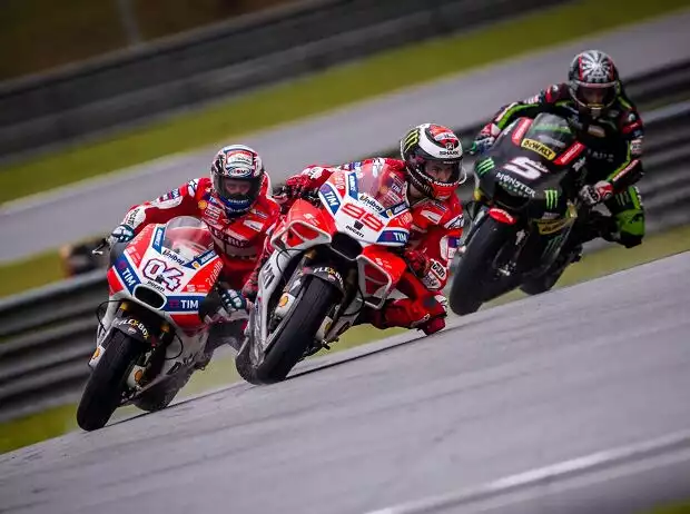 Titel-Bild zur News: Andrea Dovizioso, Jorge Lorenzo, Johann Zarco