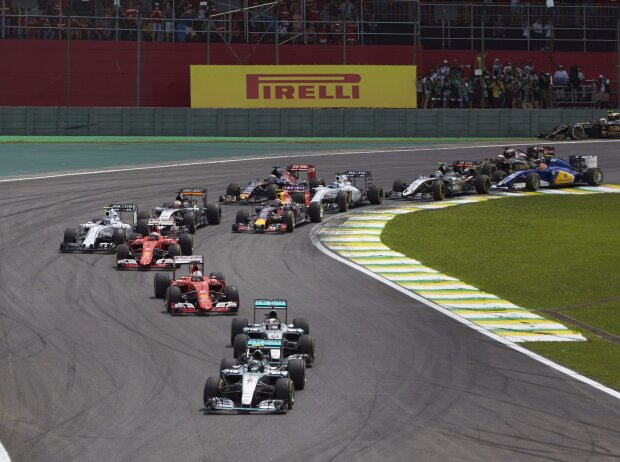 Titel-Bild zur News: Nico Rosberg, Lewis Hamilton, Sebastian Vettel, Kimi Räikkönen, Valtteri Bottas