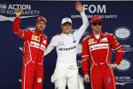 Valtteri Bottas (Mercedes), Sebastian Vettel (Ferrari) und Kimi Räikkönen (Ferrari) 