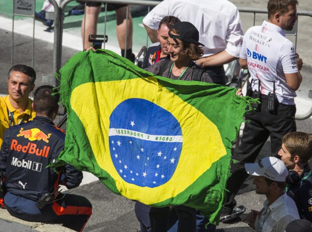 Fan mit brasilianischer Flagge