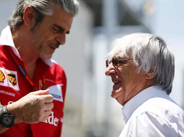 Bernie Ecclestone, Maurizio Arrivabene Titel-Bild zur News: Bernie Ecclestone, Maurizio Arrivabene