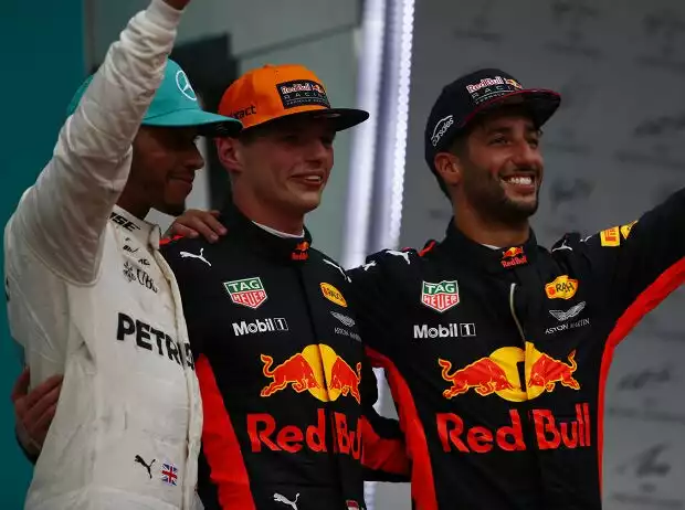 Titel-Bild zur News: Lewis Hamilton, Max Verstappen, Daniel Ricciardo