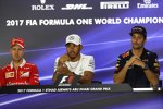 Sebastian Vettel (Ferrari), Lewis Hamilton (Mercedes) und Daniel Ricciardo (Red Bull) 