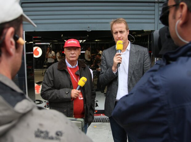 Niki Lauda und Florian König, RTL, Monza 2008